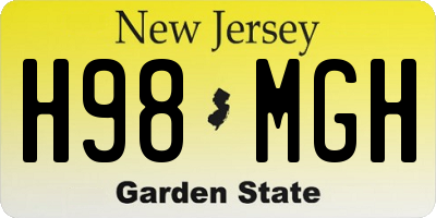 NJ license plate H98MGH