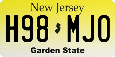 NJ license plate H98MJO