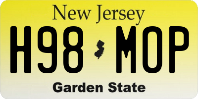 NJ license plate H98MOP