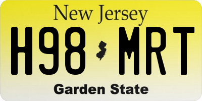 NJ license plate H98MRT