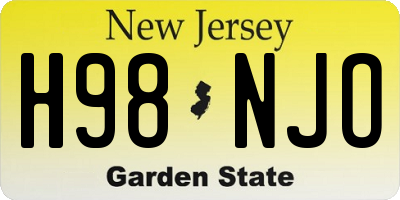 NJ license plate H98NJO