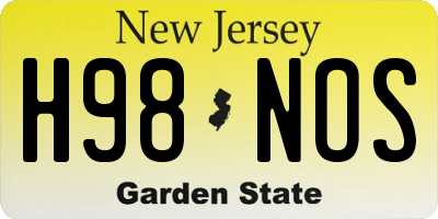 NJ license plate H98NOS