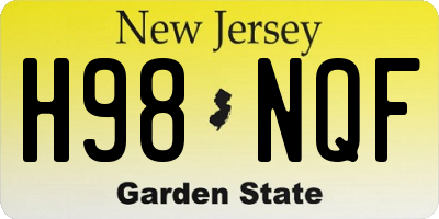 NJ license plate H98NQF