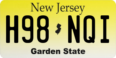 NJ license plate H98NQI