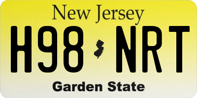 NJ license plate H98NRT