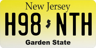 NJ license plate H98NTH