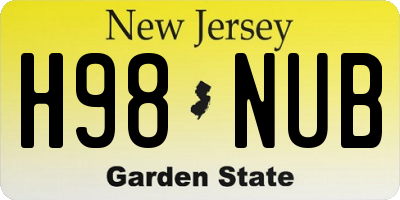 NJ license plate H98NUB