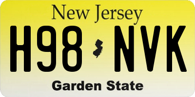 NJ license plate H98NVK