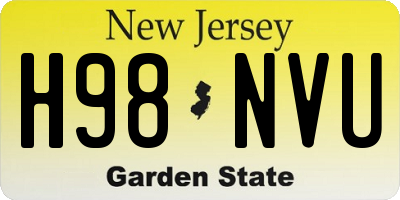 NJ license plate H98NVU