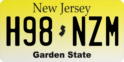 NJ license plate H98NZM