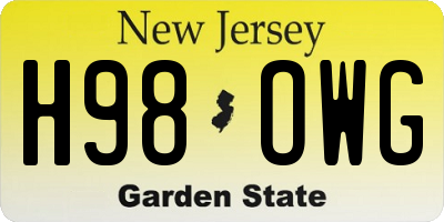 NJ license plate H98OWG