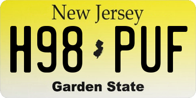 NJ license plate H98PUF