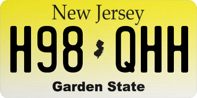 NJ license plate H98QHH