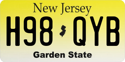 NJ license plate H98QYB