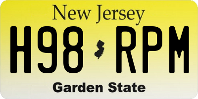 NJ license plate H98RPM