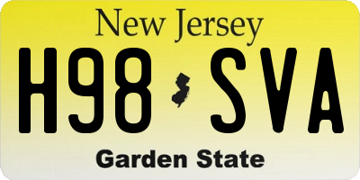 NJ license plate H98SVA