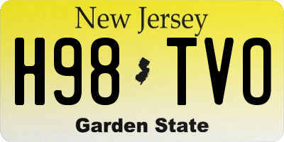 NJ license plate H98TVO