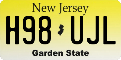 NJ license plate H98UJL