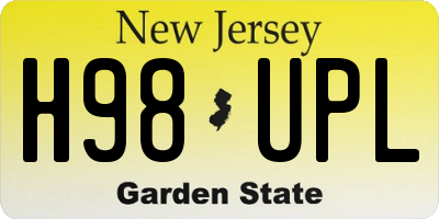 NJ license plate H98UPL