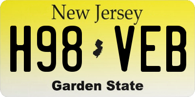NJ license plate H98VEB