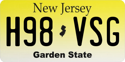 NJ license plate H98VSG