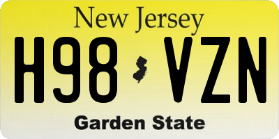 NJ license plate H98VZN