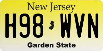 NJ license plate H98WVN