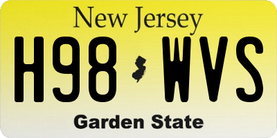 NJ license plate H98WVS