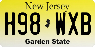 NJ license plate H98WXB