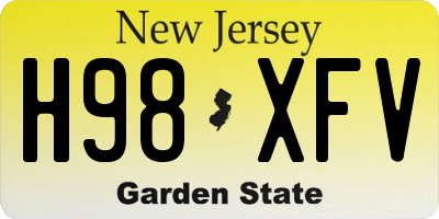 NJ license plate H98XFV