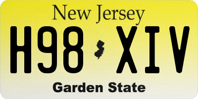 NJ license plate H98XIV
