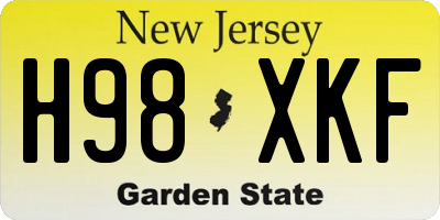 NJ license plate H98XKF
