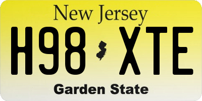 NJ license plate H98XTE