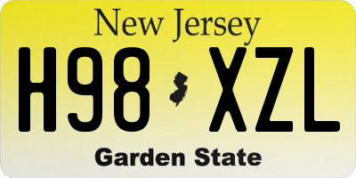NJ license plate H98XZL