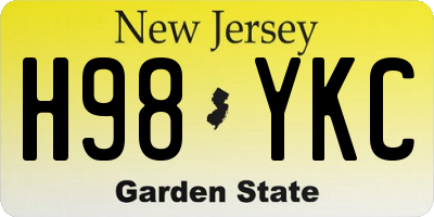 NJ license plate H98YKC