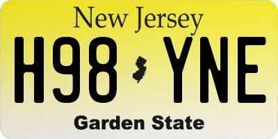 NJ license plate H98YNE