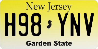NJ license plate H98YNV