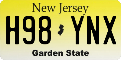 NJ license plate H98YNX