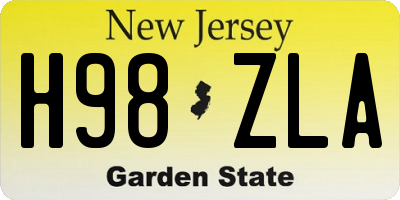 NJ license plate H98ZLA