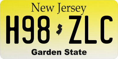 NJ license plate H98ZLC