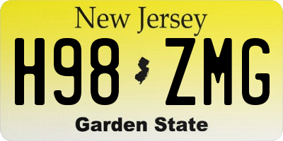 NJ license plate H98ZMG