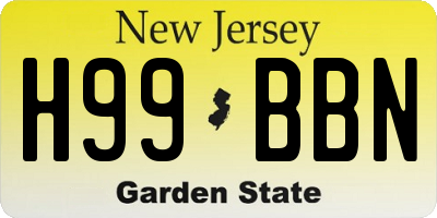 NJ license plate H99BBN