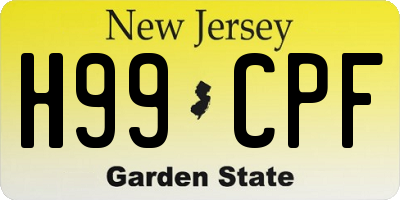 NJ license plate H99CPF