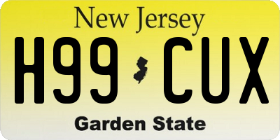 NJ license plate H99CUX