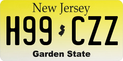 NJ license plate H99CZZ