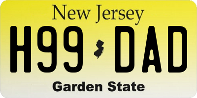 NJ license plate H99DAD