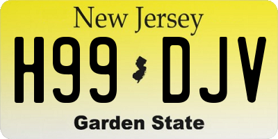 NJ license plate H99DJV