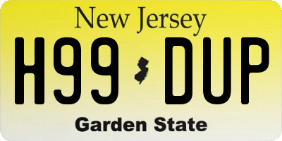 NJ license plate H99DUP