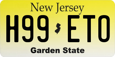 NJ license plate H99ETO