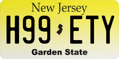 NJ license plate H99ETY